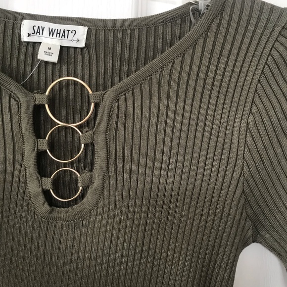 Olive Bodycon Dress - Picture 2 of 5